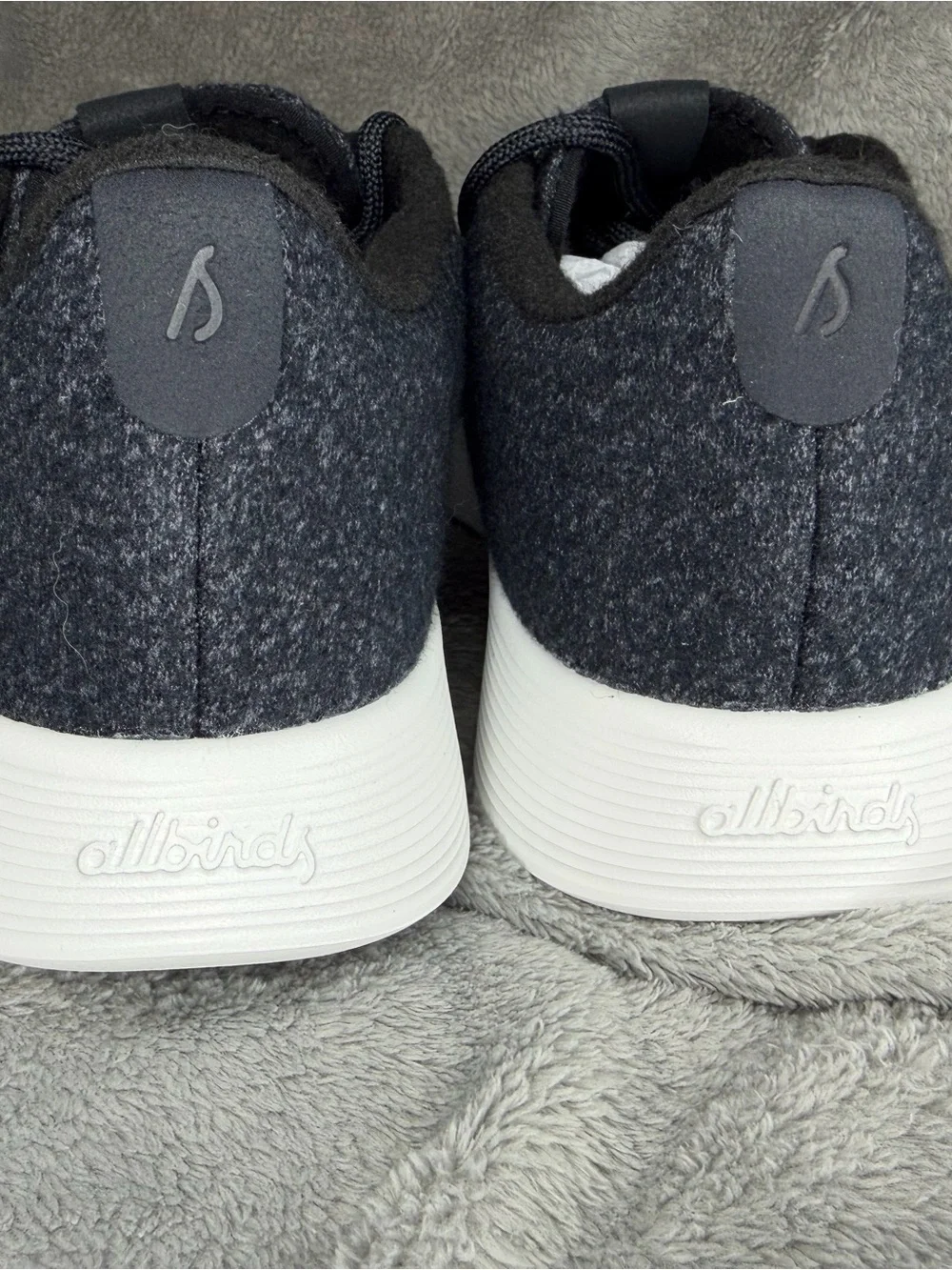 allbirds Men's Black Knit Sneakers with White Sole